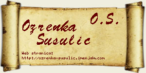 Ozrenka Šušulić vizit kartica